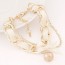 sweet White Diamond Decorated Weave Design Alloy Korean Fashion Bracelet
