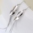 Boutique Silver Color Rhombus Shape Decorated Tassel Design Cuprum Fashion Earrings