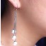 High-quality Silver Color Pearl Decorated Tassle Design Cuprum Fashion Earrings