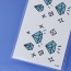 Cute Blue Diamond Pattern Simple Design Tape Tattoos body Art