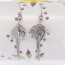 Vivid Silver Color Leaf Shape Decorated Tassel Design Cuprum Fashion Earrings