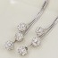 Fashion Silver Color Diamond Decorated Round Shape Design Cuprum Crystal Earrings