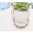 Glamour Rose Gold & White Diamond Decorated Simple Design Alloy Crystal Bracelets