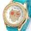 Energie green diamond decorated owl pattern design silicone Ladies Watches