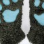 Fashion Dark Coffee Cartoon Bear Paw Shape Design Gloves