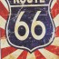 Charming Navy Blue Letter Route 66 Pattern Simple Design