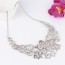 retro beauty Silver Color Flower Decorated Hollow Out Design