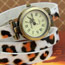 preferential White Leopard Pattern Simple Design Alloy Ladies Watches