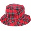 Collapsible Red Grid Pattern Simple Design Canvas Sun Hats