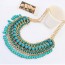 Royal Blue Metal Chain Weaving Drill Beads Tassel Design