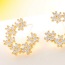 Elegant Champagne Gold Diamond Decorated Clover Shape Design  Cuprum Fashion earrings