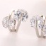 Sweet Silver Color Diamond Decorated Flower Design  Cuprum Fashion earrings