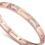 Upscale Rose Gold & Multicolor Diamond Decorated Hollow Out Design  Alloy Crystal Bracelets
