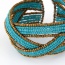 Bohemia Blue Beads Decorated Weave Design Alloy Fashion Bangles
