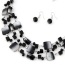 Bohemia Black Gemstone Decorated Square Shape Multilayer Design  Alloy Jewelry Sets