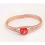 Exquisite Water Lotus Red Artificial Stone Decorated Simple Design  Cuprum Crystal Bracelets