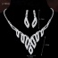 Shiny Silver Color Diamond Decorated Leaf Shape Design  Alloy Jewelry Sets