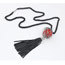 Sweet Red Beads Decorated Tassel Design Alloy Beaded Necklaces