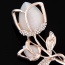 Exquisite Beige Diamond Decorated Hollow Out Flower Design Alloy Korean Brooches