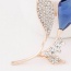Exquisite Blue Diamond Decorated Leaf Shape Design