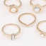 Exquisite Gold Color Diamond & Pearl Decorated Simple Design (5pcs)