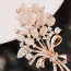 Fashiong Gold Color Diamond Decorated Flower Shape Design  Alloy Korean Brooches