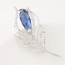 Sweet Blue Gemstone Decorated Feather Shape Design