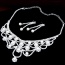 Elegant Silver Color Pearl Decorated Hollow Out Collar Design
