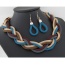 Fashion Blue Metal Chain Weave Simple Design