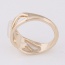 Sweet Gold Color Oval Gemstone Decorated Hollow Out Design  Alloy Korean Rings