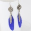 Personality Sapphire Blue Round Shape Decorated Feather Pendant Design