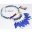 Personality Sapphire Blue Feather Pendant Decorated Multilayer Design