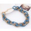 Exaggerate Blue+gold Color Chain Weave Decorated Simple Design Alloy Chains