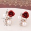 Sweet Gold Color Diamond&rose Flower Decorated Simple Design  Alloy Stud Earrings