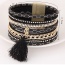 Temperamental Black+white Tassel Pendant Decorated Multilayer Design Alloy Korean Fashion Bracelet