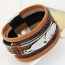 Fashion Dark Brown Feather Shape Decorated Multilayer Design  Alloy Korean Fashion Bracelet