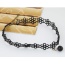 Trending Black Beads Pendant Decorated Flower Hollow Out Design