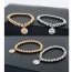 Elegant Silver Color Sad Face Round Pendant Beads Decorated Simple Design Alloy Crystal Bracelets