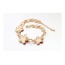 Elegant Champagne Gold+white Flower Shape Decorated Simple Design Alloy Crystal Bracelets