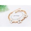 Elegant Champagne Gold+multicolor Flower Shape Decorated Simple Design Alloy Crystal Bracelets