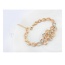 Elegant Champagne Gold+multicolor Diamond Decorated Oval Shape Hollow Out Design Alloy Crystal Bracelets