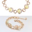 Elegant Champagne Gold+yellow Diamond&beads Decorated Circle Shape Design Alloy Crystal Bracelets