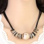 Fashion Black Beads Ball Pendant Decorated Multilayer Chain Design Alloy Bib Necklaces