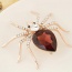 Fashion Dark Red Diamond Decorated Spider Shape Design Alloy Korean Brooches