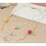 Fashion Pink Beads Decorated Multilayer Design Alloy Beaded Necklaces