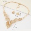 Fashion Gold Color Diamond Peach Decorated Hollow Out Design