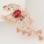 Exquisite
 Red Diamond Decorated Hollow Out Peacock Shape Design Alloy Korean Brooches