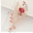 Exquisite
 Red Diamond Decorated Hollow Out Peacock Shape Design Alloy Korean Brooches