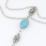 Vintage Light Blue Beads Decorated Multilayer Design