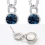 Luxurious Dark Blue Diamond Decorated Simple Design Alloy Crystal Earrings
